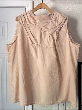MARCELLA NYC peach pink cotton draped sleeveless boxy tank top
